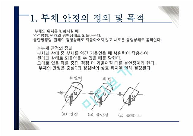 [사회과학]수리학 - 부체의 안정.pptx